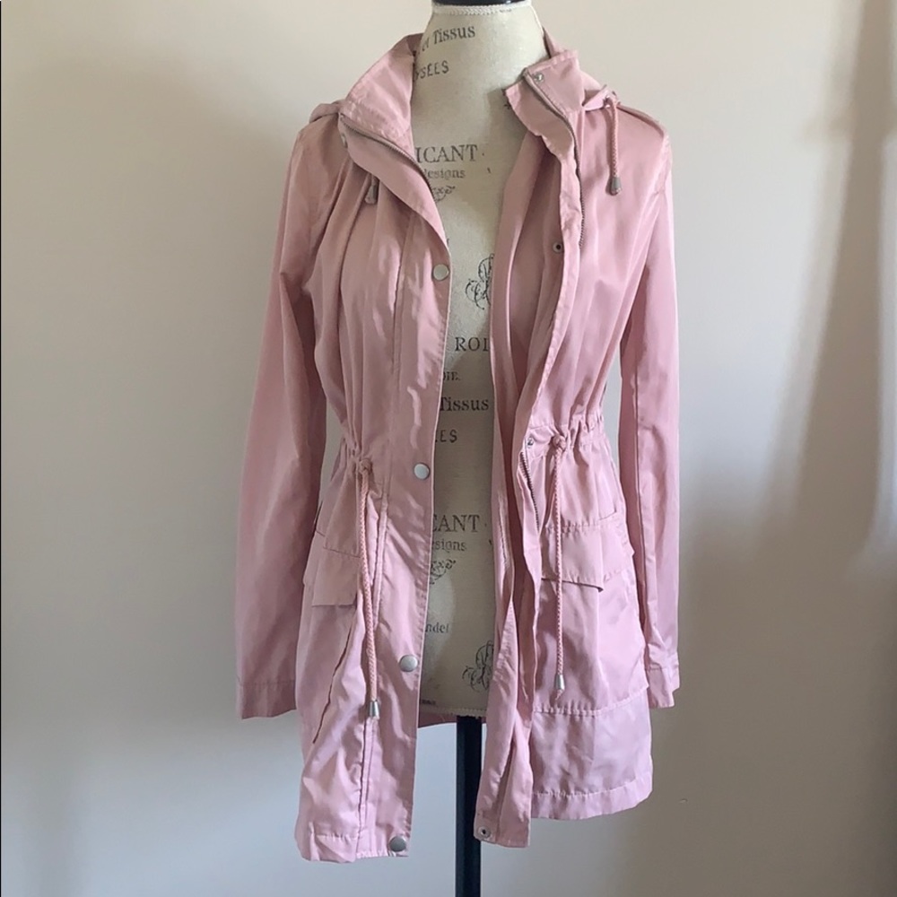 Forever 21 pink longline raincoat/trench coat